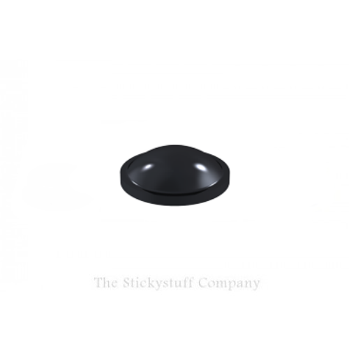 Black Round Domed Self Adhesive Door Bumper Stops Coaster Feet, 6.4 x 1.9mm (Pack of 25)
