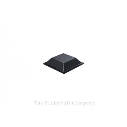 Black Self Adhesive Polyurethane Bumper Stops Feet Bumpons 12.7mm x 3.1mm Square (Pack of 80)