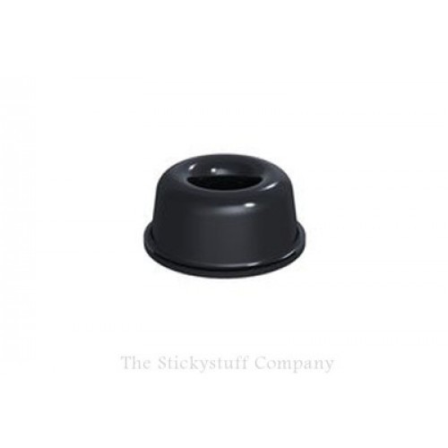 Black Self Adhesive Polyurethane Bumper Stops Feet Bumpons 22.3mm x 10.1mm Recessed (Pack of 12)