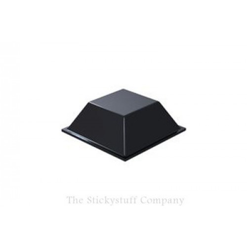 Black Self Adhesive Polyurethane Bumper Stops Feet Bumpons 20.5mm x 7.5mm Square (Pack of 8)